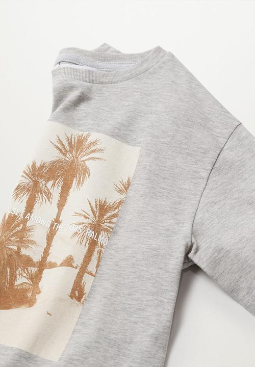 MANGO - T-shirt sunset - grey