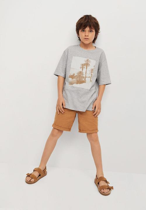 MANGO - T-shirt sunset - grey