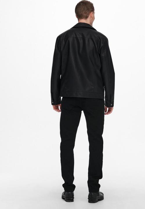 Only & Sons - Saksel biker jacket - black