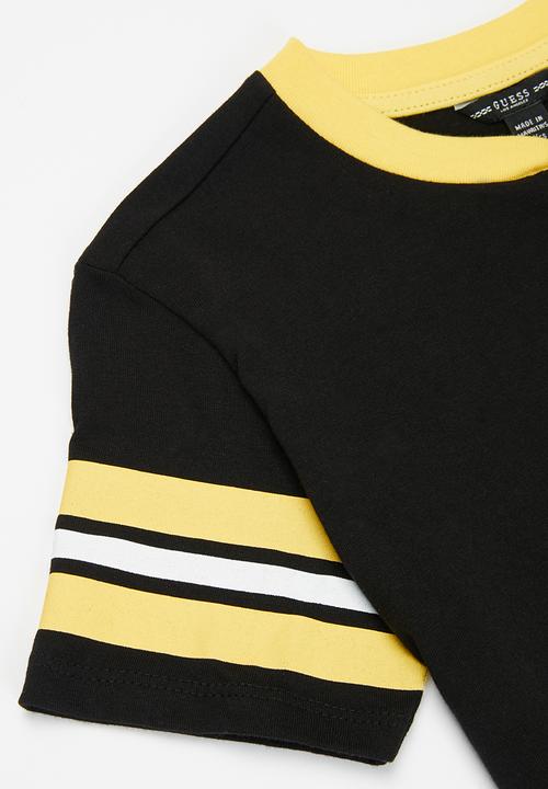 GUESS - Stripe henley - black