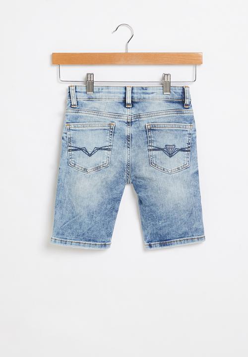 GUESS - Fluo damage denim shorts - blue 