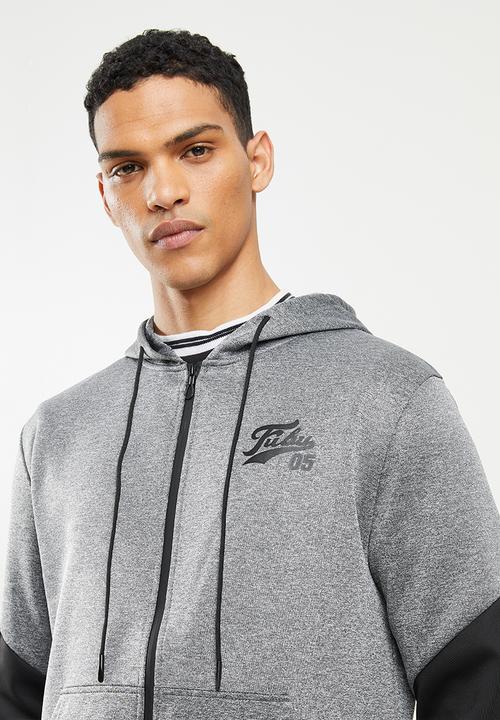 FUBU - Hudson 2.0 tracksuit top - black & grey 