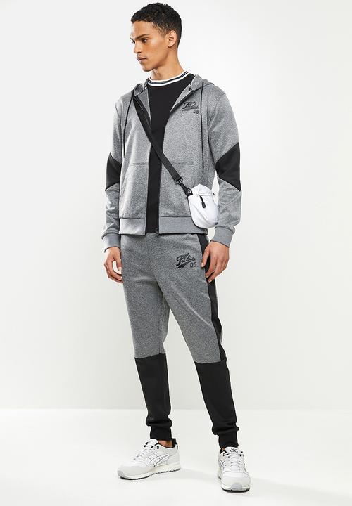 FUBU - Hudson 2.0 tracksuit top - black & grey 