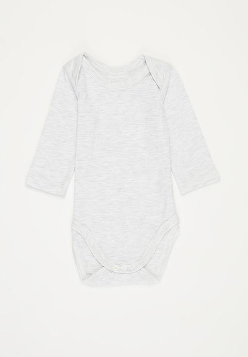 Pop Candy - Baby boys 2 pack babygrow - grey & navy 