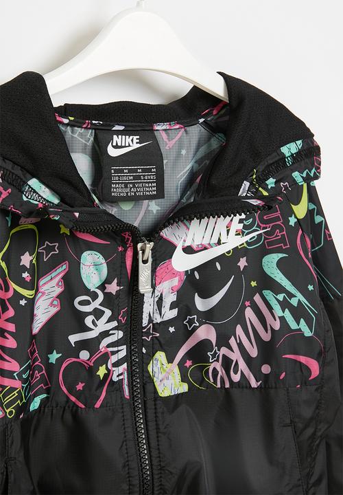 Nike - Nike scribble aop wind jacket - black