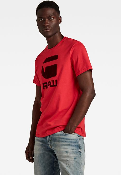 G-STAR - Flock hamburger logo r t - red