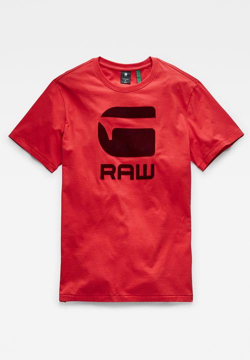 G-STAR - Flock hamburger logo r t - red