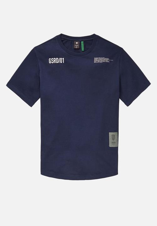 G-STAR - C&s back multi graphic loose t - navy 