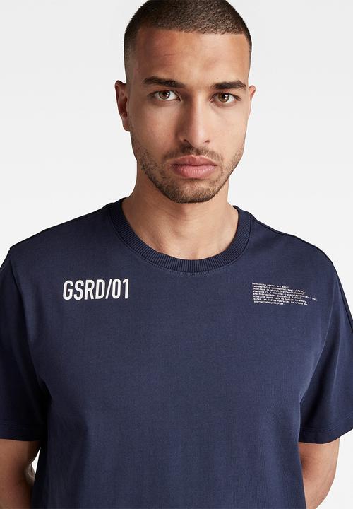 G-STAR - C&s back multi graphic loose t - navy 