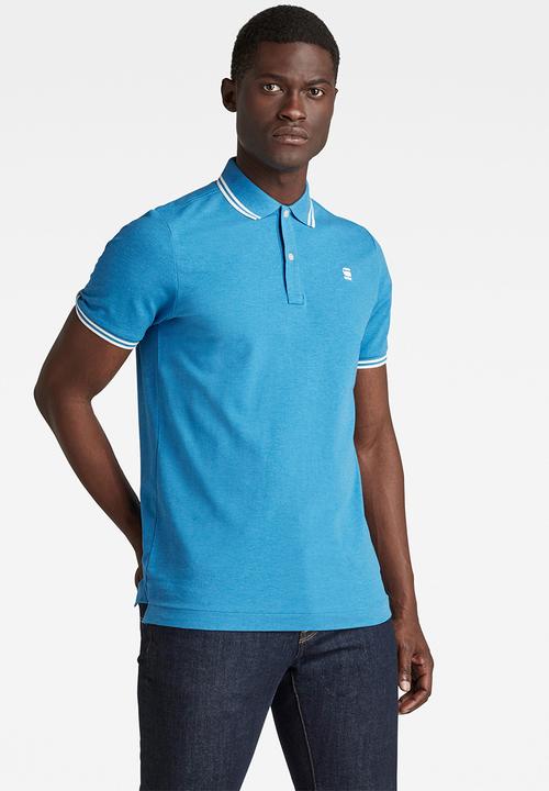 G-STAR - Dunda slim stripe polo short sleeve - blue