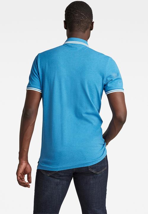 G-STAR - Dunda slim stripe polo short sleeve - blue