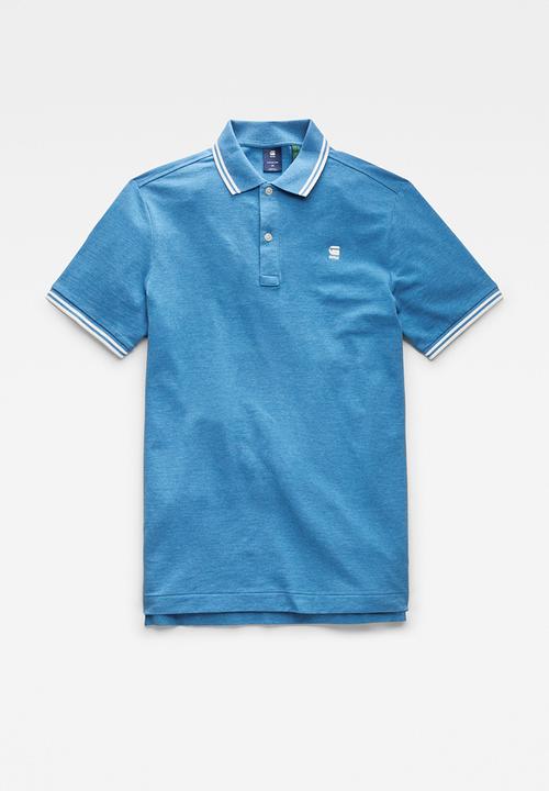 G-STAR - Dunda slim stripe polo short sleeve - blue