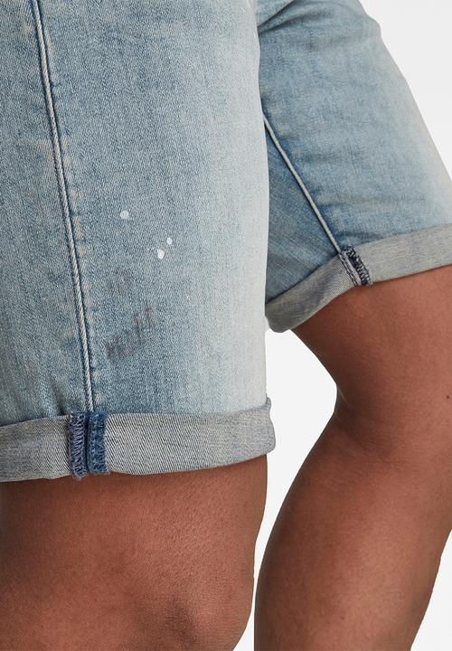 G-STAR - 3301 slim short - vintage nassau destroyed