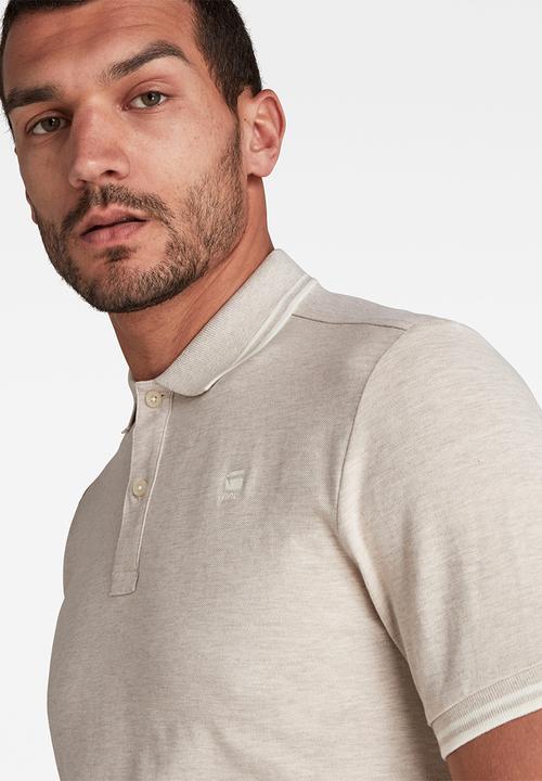 G-STAR - Dunda slim stripe polo short sleeve - bright liquid pink htr