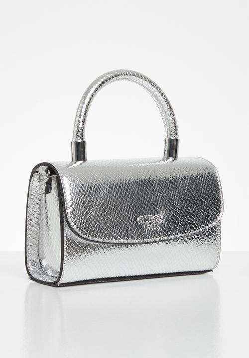 GUESS - Layla mini top handle flap - silver