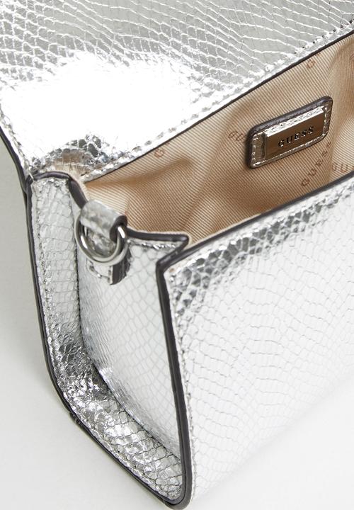 GUESS - Layla mini top handle flap - silver