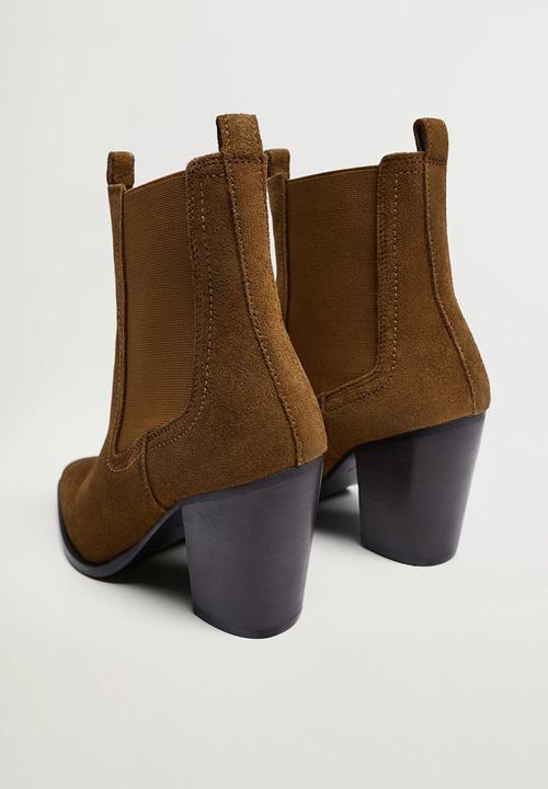 MANGO - Lana leather ankle boot - medium brown