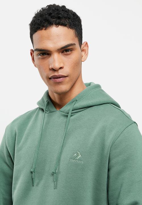 Converse - Embroidered star chevron fleece pullover hoodie - teal