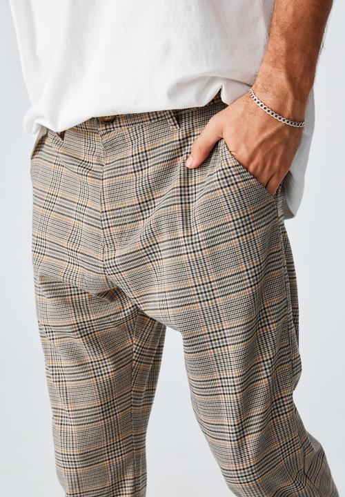 Cotton On - Oxford trouser - tan check