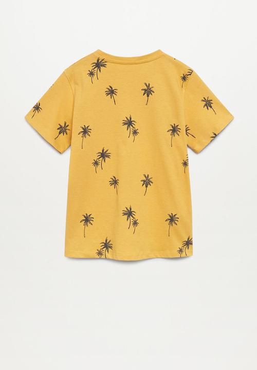 MANGO - T-shirt tropi - yellow