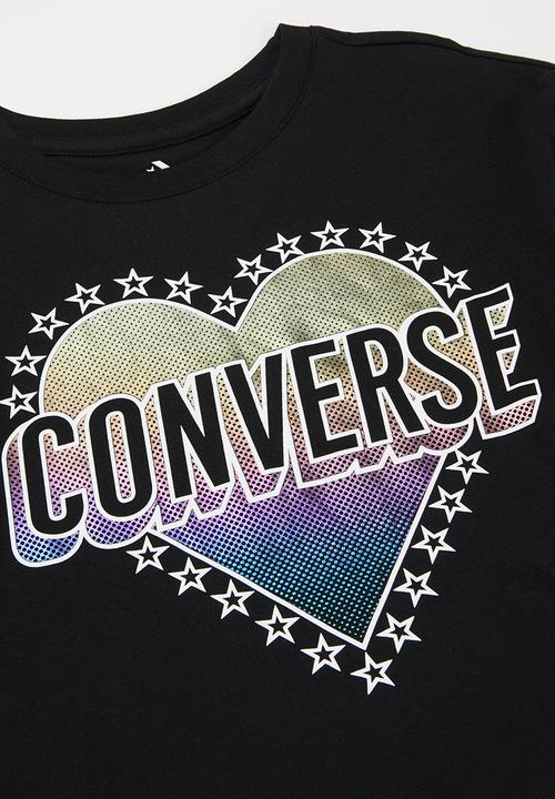 Converse - Cnvg foil heart wordmark tee - black