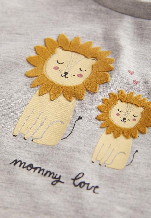 MANGO - T-shirt lion - grey