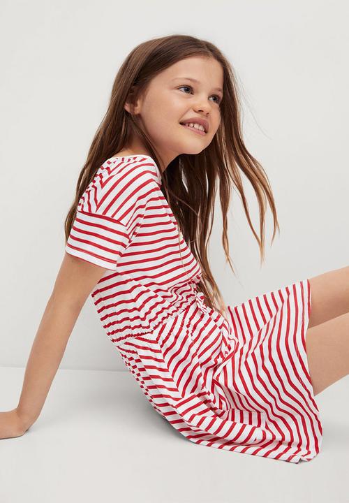 MANGO - Vestido vanesa - white & red