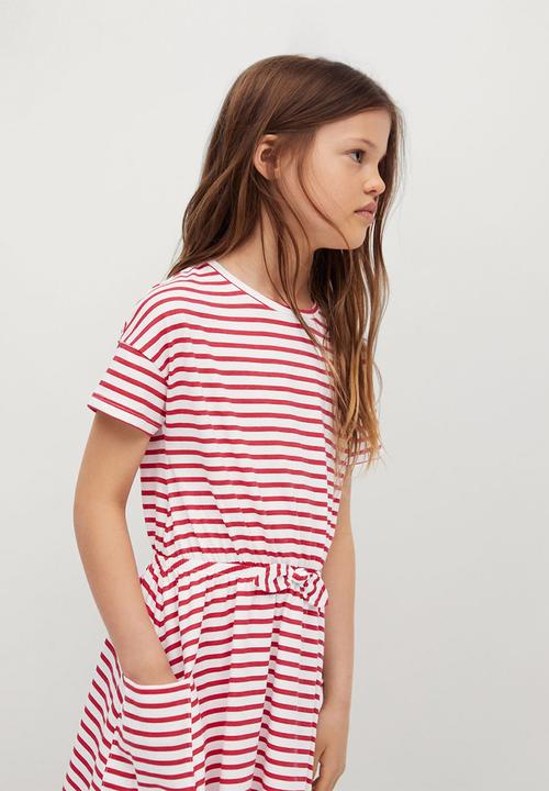 MANGO - Vestido vanesa - white & red