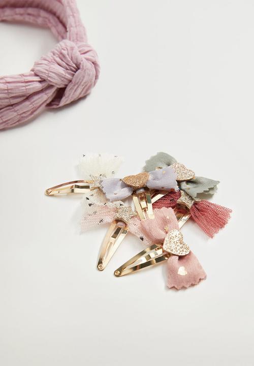 MANGO - Petite8 hairclip 3-pack - medium pink