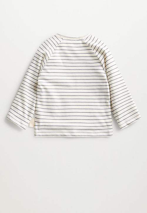 MANGO - Camiseta stripes - white