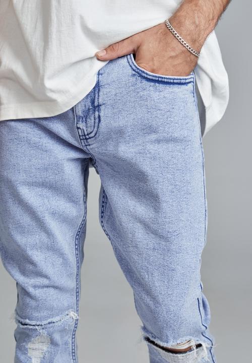 Cotton On - Super skinny jean - tour blue blowout repair