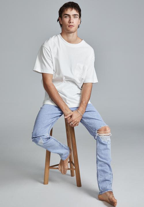 Cotton On - Super skinny jean - tour blue blowout repair