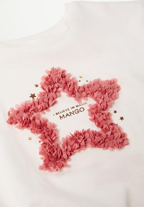 MANGO - Mlogo8 short sleeve tee - pink