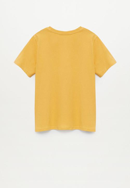 MANGO - T-shirt waves - medium yellow