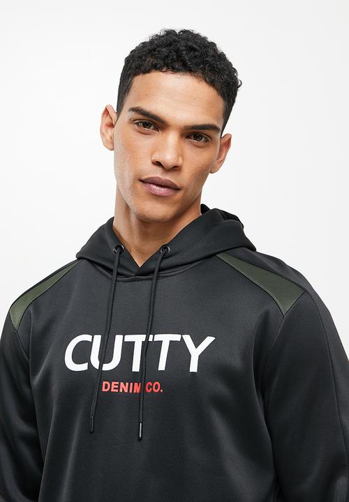 Cutty - Montana scuba kangaroo pouch hoodie - black