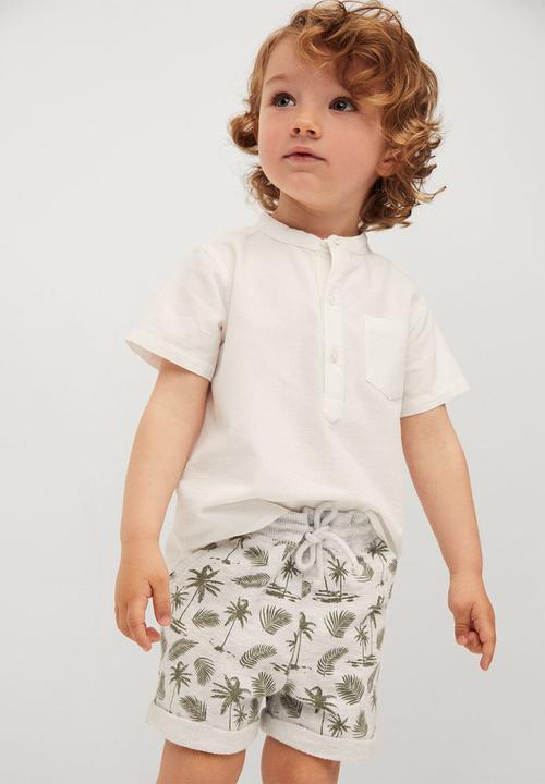 MANGO - Shorts surfy - white & grey