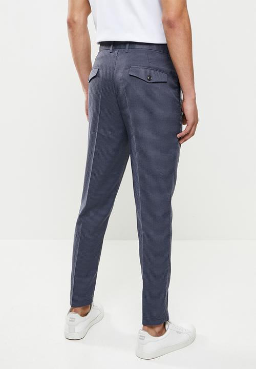 Jonathan D - Joey houndstooth check trousers - oxford blue
