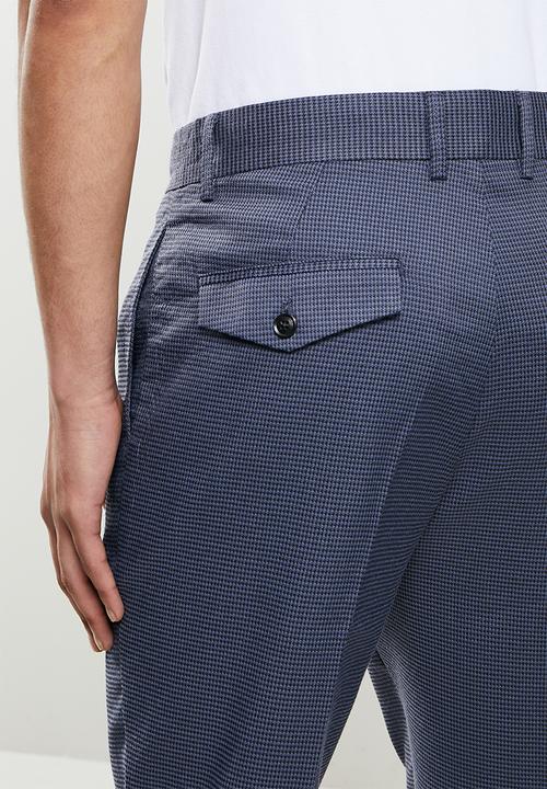 Jonathan D - Joey houndstooth check trousers - oxford blue