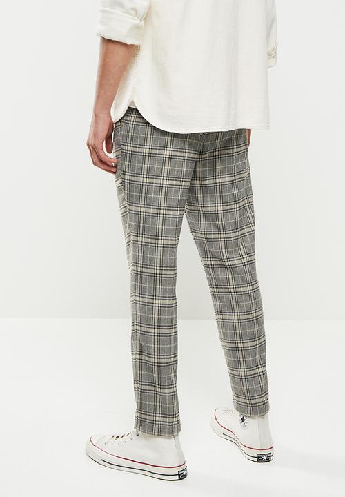 Jonathan D - Logan check trousers - wheat