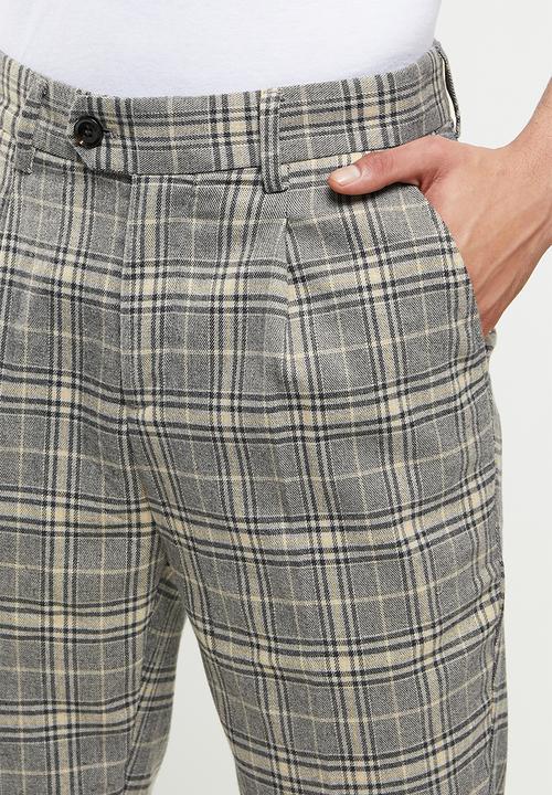 Jonathan D - Logan check trousers - wheat