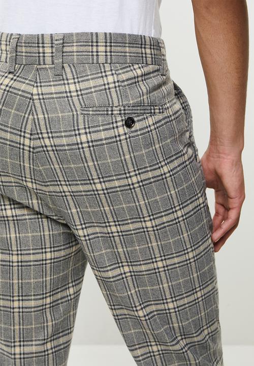 Jonathan D - Logan check trousers - wheat