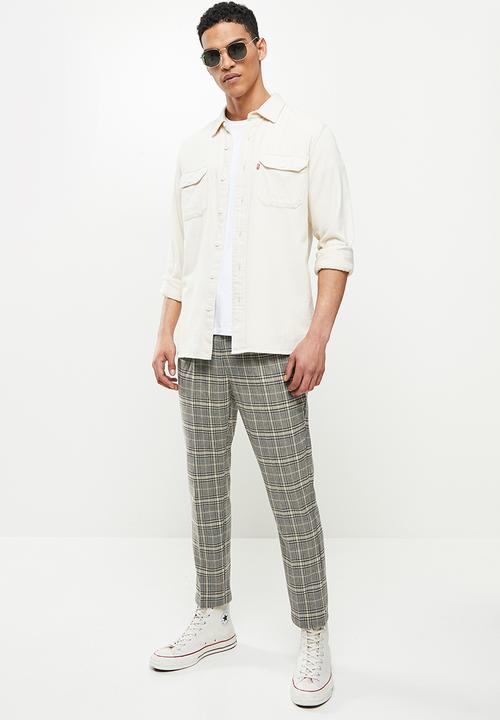 Jonathan D - Logan check trousers - wheat