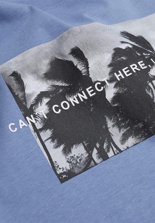 MANGO - T-shirt offline - medium blue