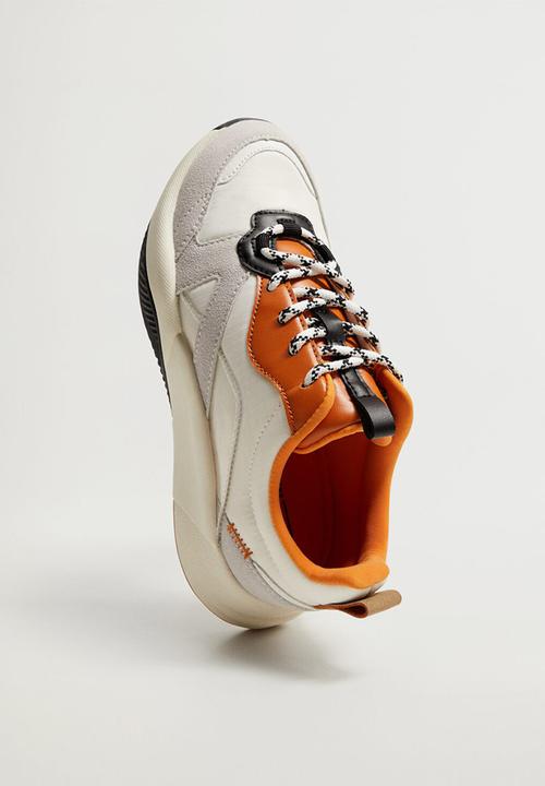 MANGO - Hong leather combo sneaker - white