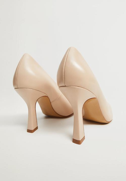 MANGO - Rebeca leather court - light beige