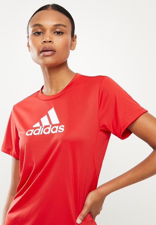 adidas Performance - Wor bl aeroready short sleeve tee - red & white 