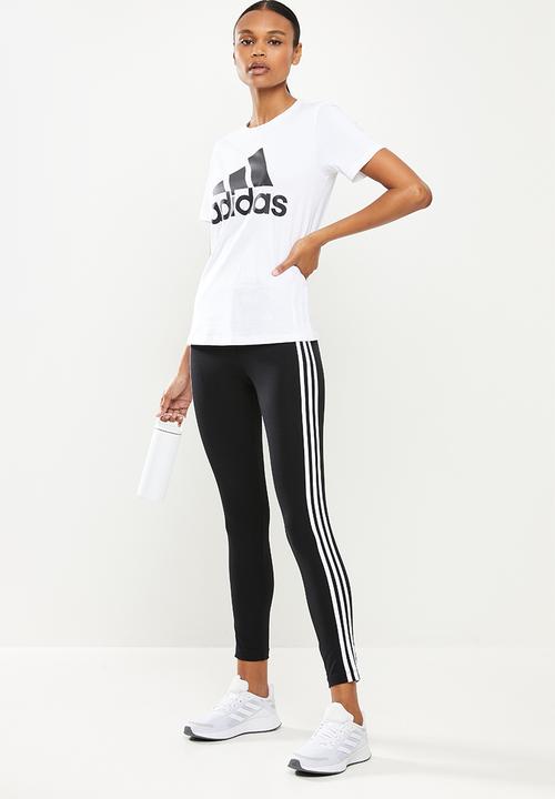 adidas Performance - Essential 3s full tights - black & white