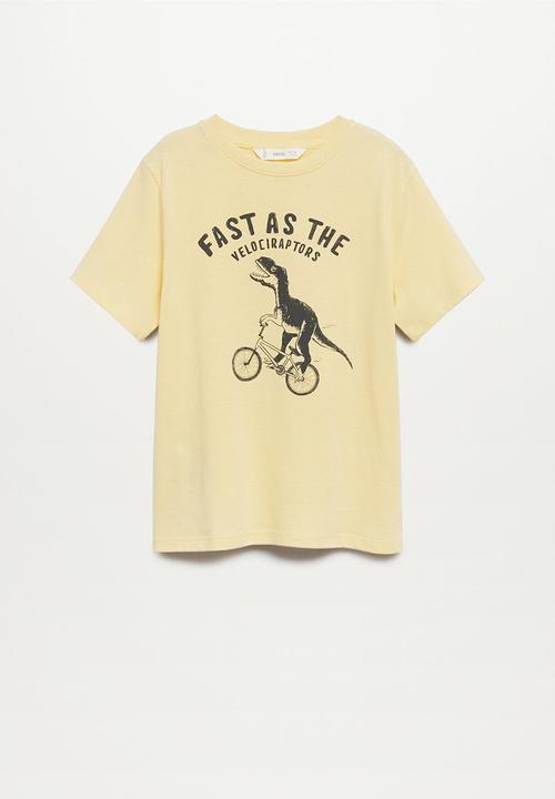 MANGO - T-shirt easy - light yellow