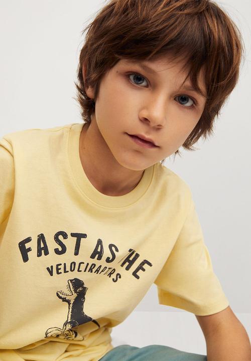 MANGO - T-shirt easy - light yellow