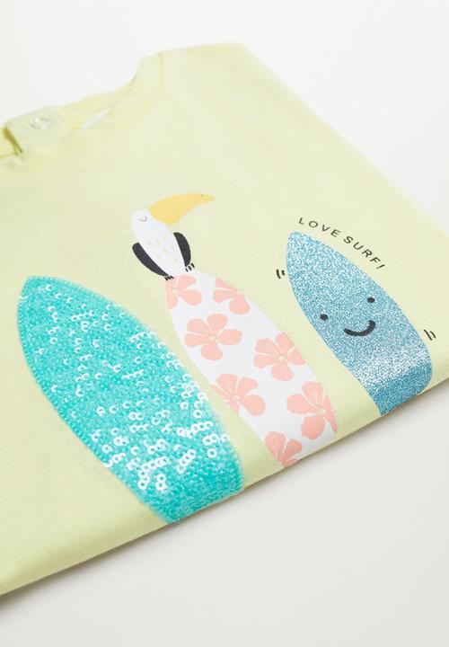 MANGO - Knot printed t-shirt tablita - yellow